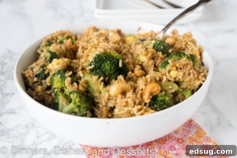 Nutty fried rice in a bowl