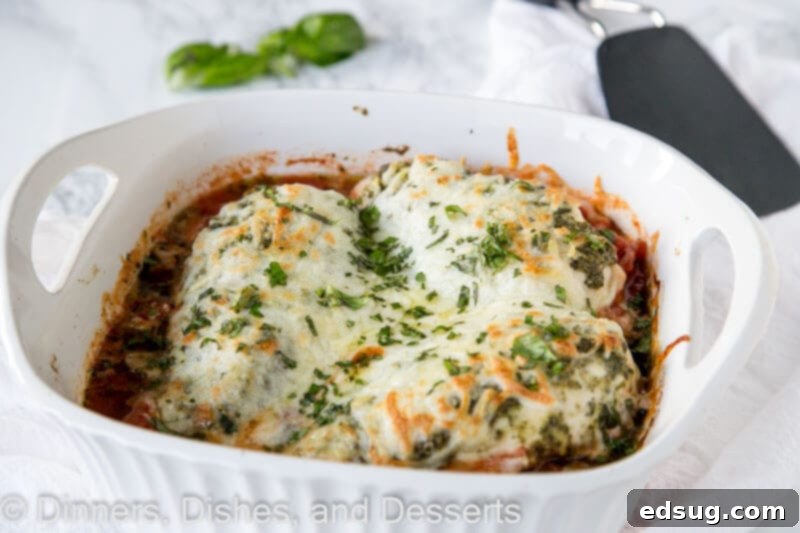 Rustic Italian Chicken Bake 4 A dish of chicken covered in cheese