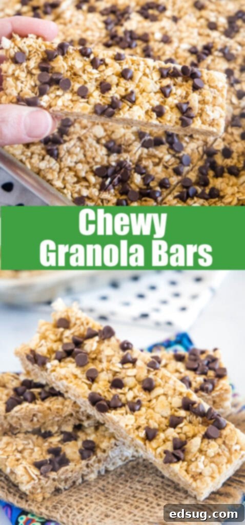 Irresistibly Chewy No-Bake Granola 7 close up chewy granola bars for pinterest