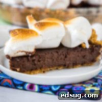close up s'mores pie