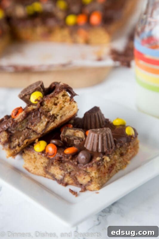 peanut butter bars on plate