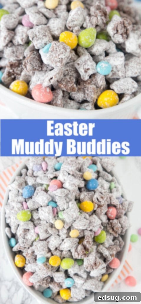 Easter Bunny Chow 4 Large bowl of Easter Muddy Buddies with Reese's mini eggs and M&M's