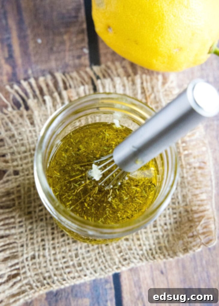 Classic Greek Dressing 4 greek dressing ingredients in a jar