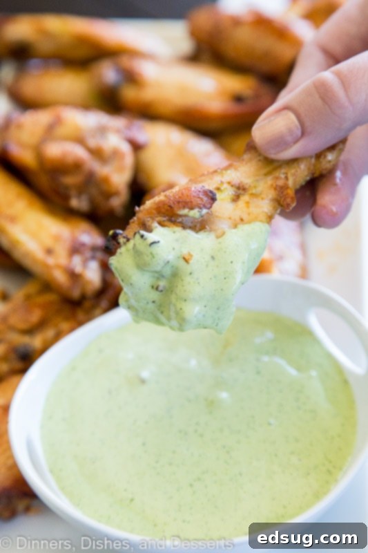 Green Goddess Baked Chicken Wings 2 Delicious Baked Chicken Wings with Creamy Green Sauce, Peruvian style