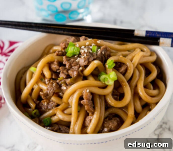 Homemade Asian Outshining the Takeout 3 Garlic Beef Noodle Bowls - an Asian style noodle bowl with lots of garlic, that is ready in just minutes! Great for busy nights.