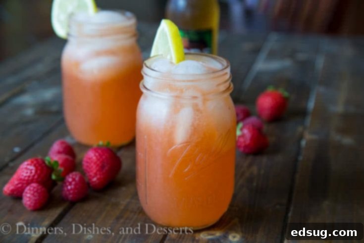 Mixed Berry Lemonade in a glass with berries