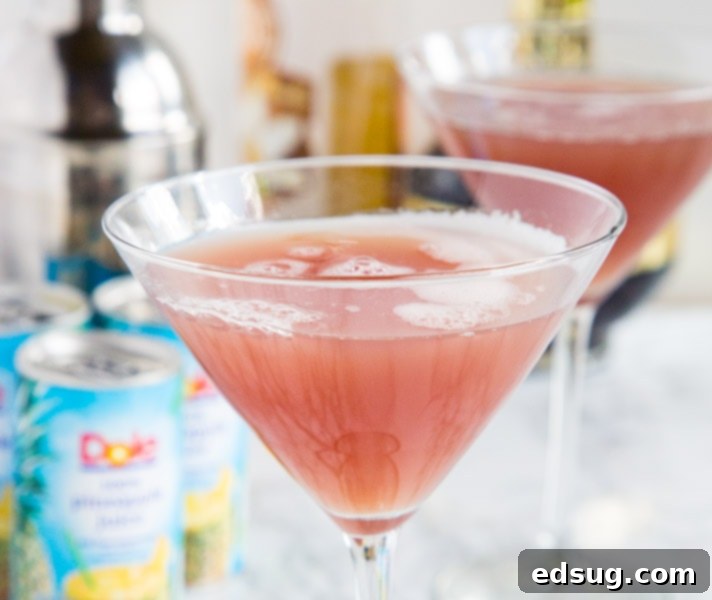 French Martini Recipe garnished with pineapple