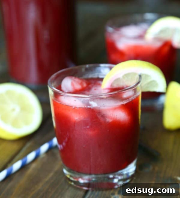 Spiked Blackberry Vanilla Lemonade with blackberries and mint