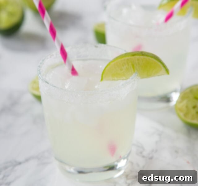 Classic Lime Margarita on the rocks