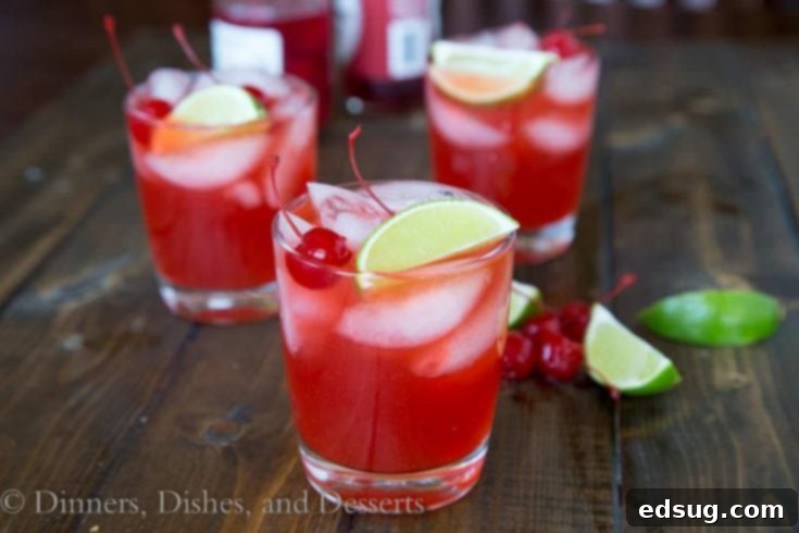 Cherry Limeade Margaritas in glasses