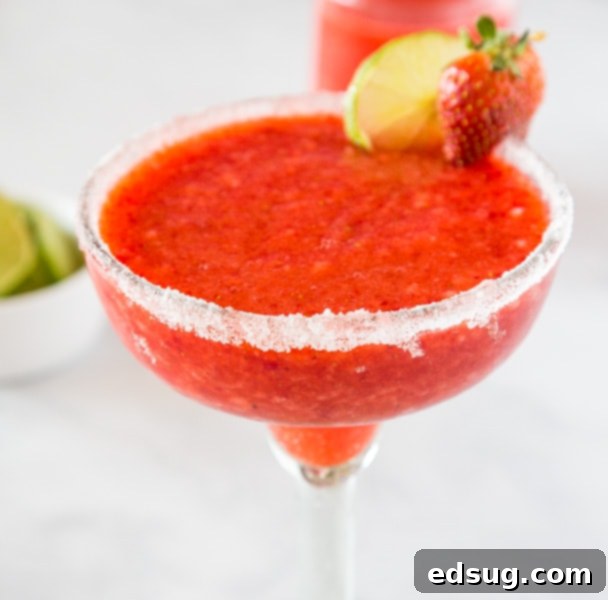 Frozen Strawberry Margarita in a glass