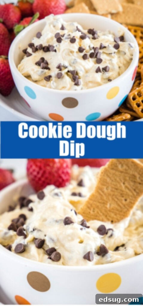 cookie dough dip in a polka dot bow