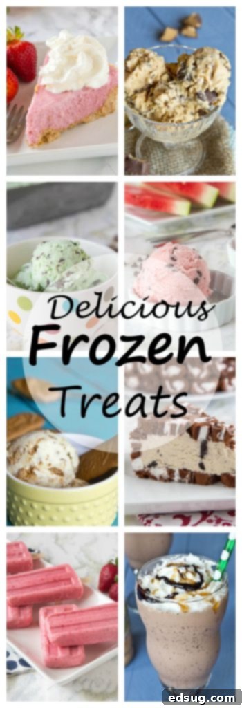 Sweet Frozen Delights 3 A vibrant collage of 27 delicious frozen treats including ice cream, popsicles, milkshakes, and cakes, perfect for cooling down this summer.