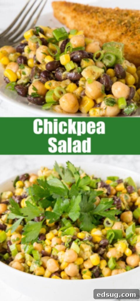 Fiesta Chickpea Salad 5 close up chickpea salad for pinterest