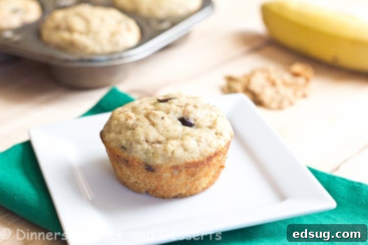 Moist Banana Yogurt Bran Muffins on a plate, ready to be enjoyed