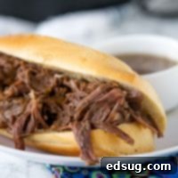 Melt-in-Your-Mouth Instant Pot French Dip Sandwiches 6 Instant Pot French Dip Sandwiches - make super tender and juicy french dip sandwiches in a fraction of the time using the instant pot!