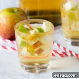 Caramel Apple Sangria - enjoy an easy sangria recipe that is perfect for fall.  Apple cider and caramel vodka make for a fun and fruity cocktail!