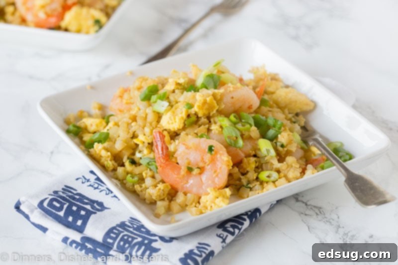 Shrimp and Cauliflower Rice Skillet 3 How to make shrimp fried rice with cauliflower