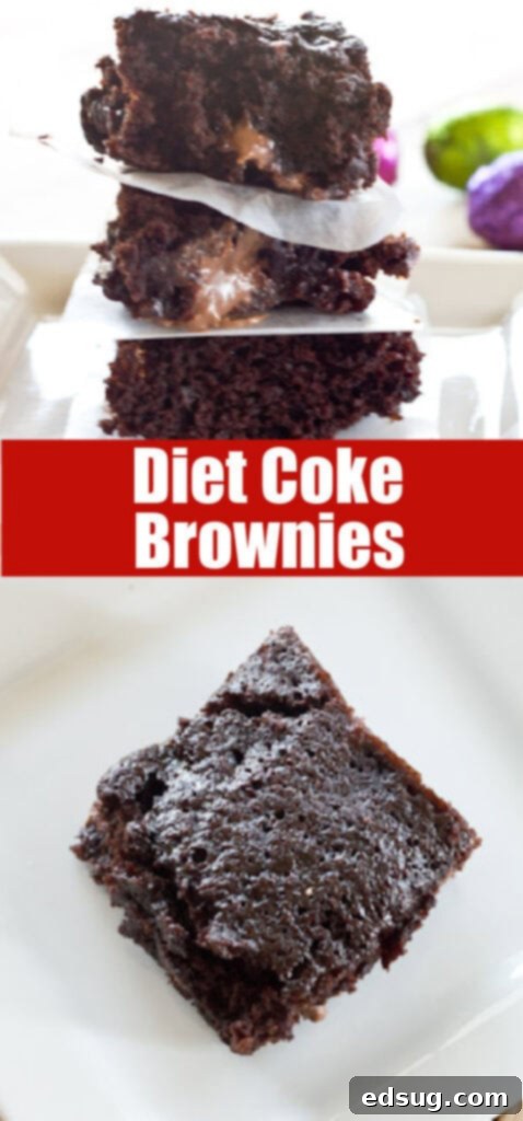 The Unexpectedly Delicious Diet Coke Brownies 2 A close-up of a square Diet Coke brownie with butterscotch candies, perfect for sharing on Pinterest.