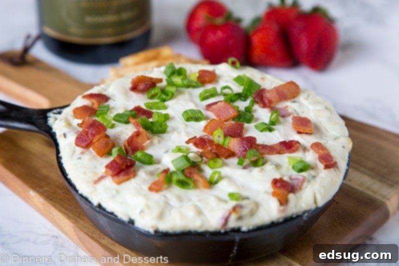 Step-by-step image showing how to make cheese dip, specifically a baked blue cheese dip in a baking dish