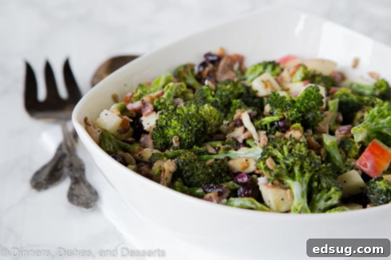 Refreshing Apple Broccoli Salad 4 Broccoli Salad Recipe - an easy recipe for a fall or Thanksgiving side dishes