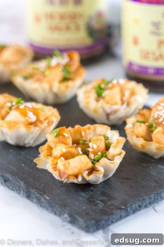 Sticky Hoisin Chicken Lettuce Wraps 2 Hoisin Glazed Chicken Cups are perfect for entertaining. Easy to make, and absolutely irresistible on the holiday buffet!