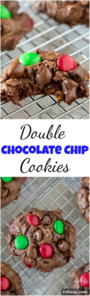 Double Chocolate Dream Cookies 6 Delicious and soft double chocolate chip cookies, a perfect treat for holidays and any occasion. #cookies #chocolate #christmascookies #doublechocolate #softbatch #M&Mcookies