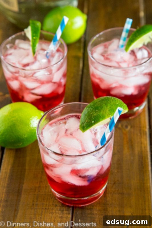 A vibrant Vodka and Cranberry cocktail, garnished with fresh lime, easy to prepare any day of the week.