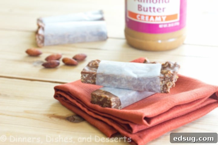 Homemade almond butter granola bars on a platter