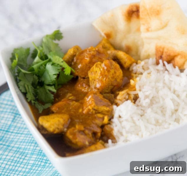 A vibrant bowl of Easy Coconut Chicken Curry, featuring a creamy, delicious sauce.