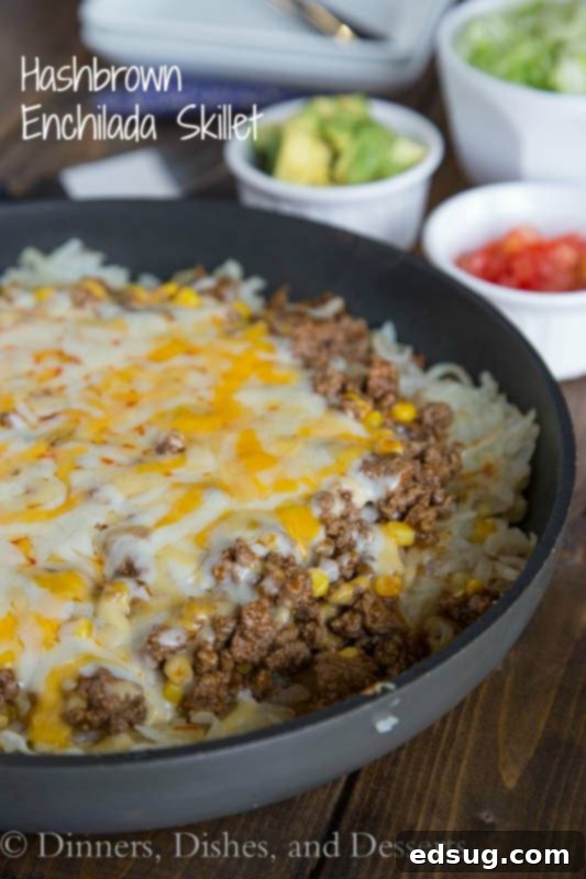 hashbrown enchilada skillet in a pan