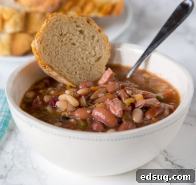 Ham and Bean Soup - a hearty and comforting soup that is not only good for you, but filling and comforting for cold nights. 
