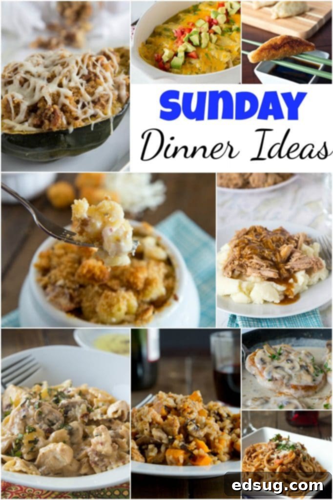 Sunday Dinner Ideas - the weekend is for special dinners, taking a little bit more time in the kitchen, and making something together as a family.  Here are 20 of my favorite Sunday dinner recipes. #dinner #dinnerideas #recipes #food #pasta #comfortfood #cooking