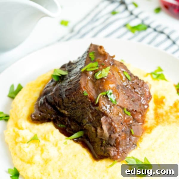 close up beef short rib on a plate