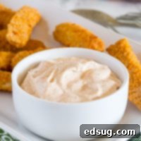 Cajun Kick Dipping Sauce 6 Spicy Cajun Dipping Sauce - this makes a great dip crunch fish sticks, topping for burgers, or even just a dip with chips. Perfectly creamy with a little kick!