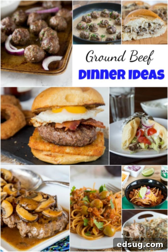 ground beef dinner ideas collage