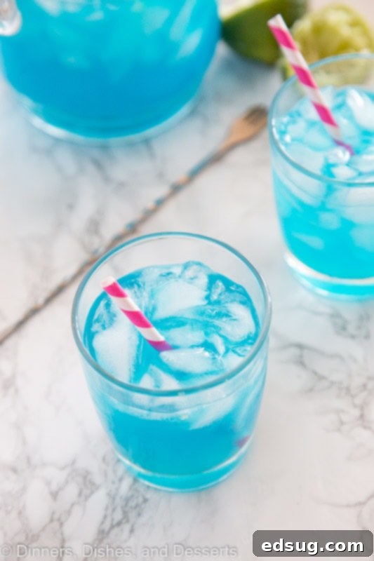 blue margaritas overhead