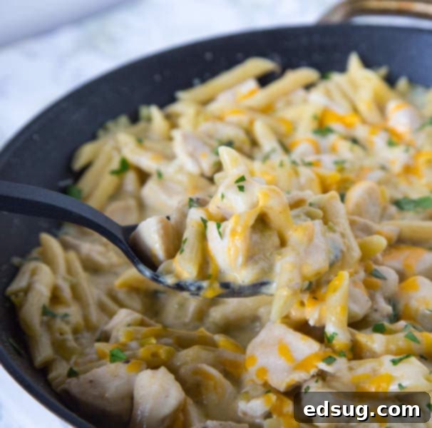 salsa verde chicken skillet in a pan