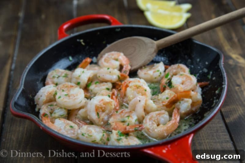 Lemon Garlic Shrimp cooked to perfection, a quick and easy seafood dinner.