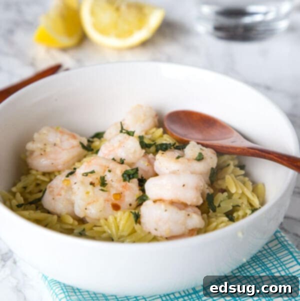 Lemon Pepper Shrimp Scampi, an incredibly easy and quick dinner or entertaining dish.