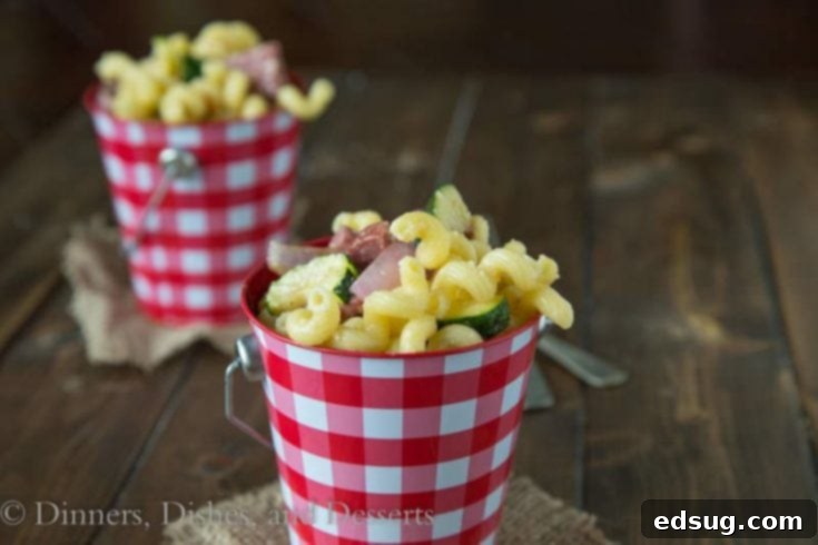 Delicious Pasta Salad with Summer Sausage and Grilled Vegetables