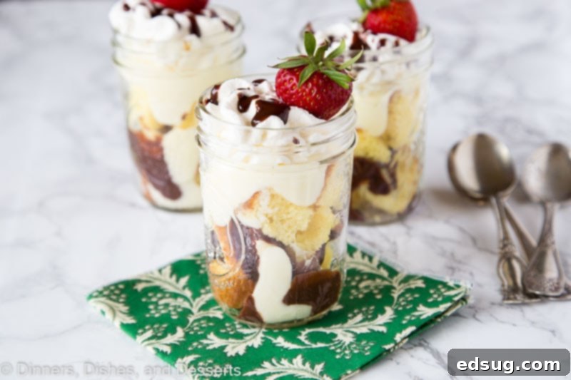 Boston Cream Pie Parfaits - delicious layered dessert for parties