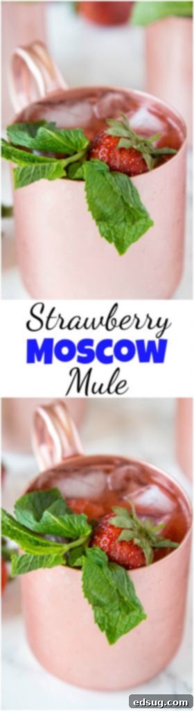 Refreshing Strawberry Moscow Mule 5 Strawberry Moscow Mule - strawberries giving a classic Moscow Mule a sweet and fun twist!  Whip these up today, they are perfect to sip on any day of the week!   #mule #moscowmule #drinks #happyhour #cocktails #alcohol