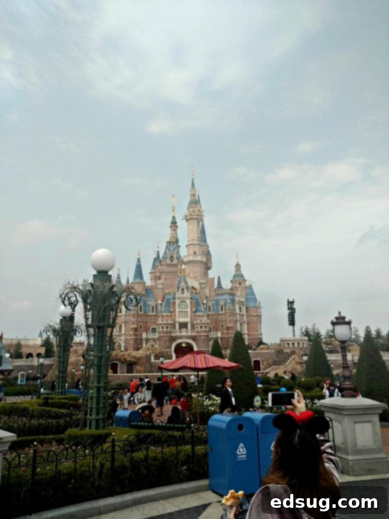 Shanghai Disney castle, the majestic Enchanted Storybook Castle