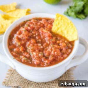 close up salsa with tortilla chips