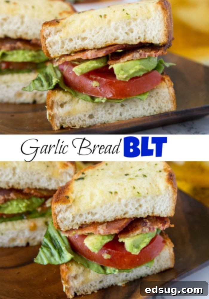 Ultimate Garlic Bread BLT 5 A blt sandwich cut in half