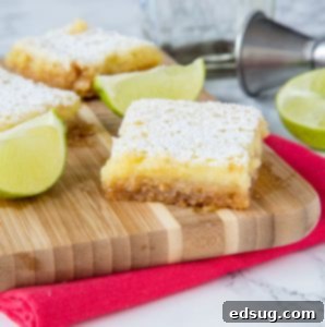 Zesty Lime Margarita Bars 5 Margarita Bars Recipe - If you like classic lemon bars, you are going to love this lime bars spiked with tequila! Everyone's favorite cocktail turned in to a creamy and delicious dessert!
