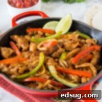Easy Chicken Fajitas - skip going out and make chicken fajitas at home! Super easy to make any night of the week, take your taco night to a whole new level!