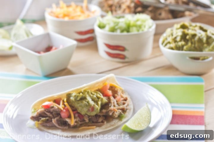 Pork Carnitas - Slow Cooker Recipe Tender Slow Cooker Pork Carnitas ready to be served