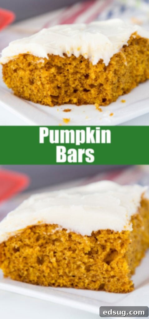 Beautifully arranged pumpkin bars with creamy cream cheese frosting on a pristine white plate, ready to be served.